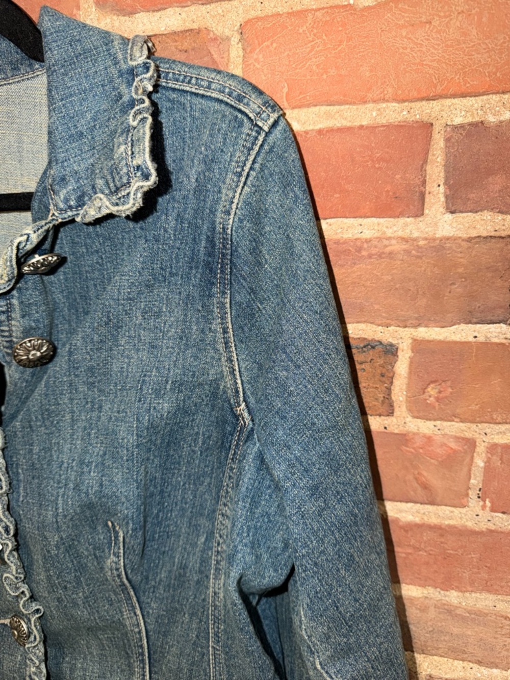 Westport Blue Ruffle-Trim Denim Jacket - Picture 5 of 12